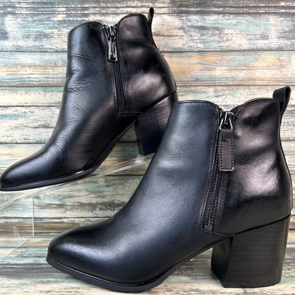 Blondo Womens 8.5M Waterproof Ankle Boot Black Double Zipper Casual Winter Work - Picture 2 of 12